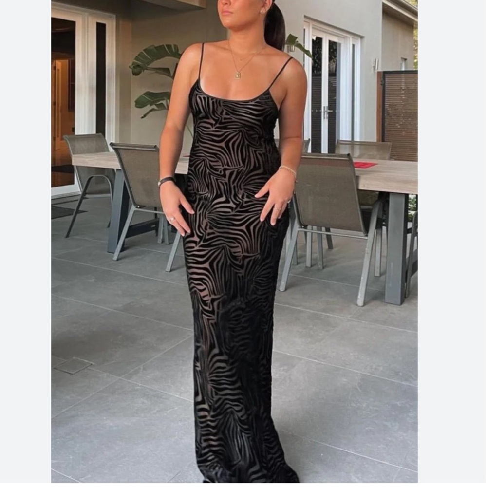 Realisation Par Black Zebra Print Dress